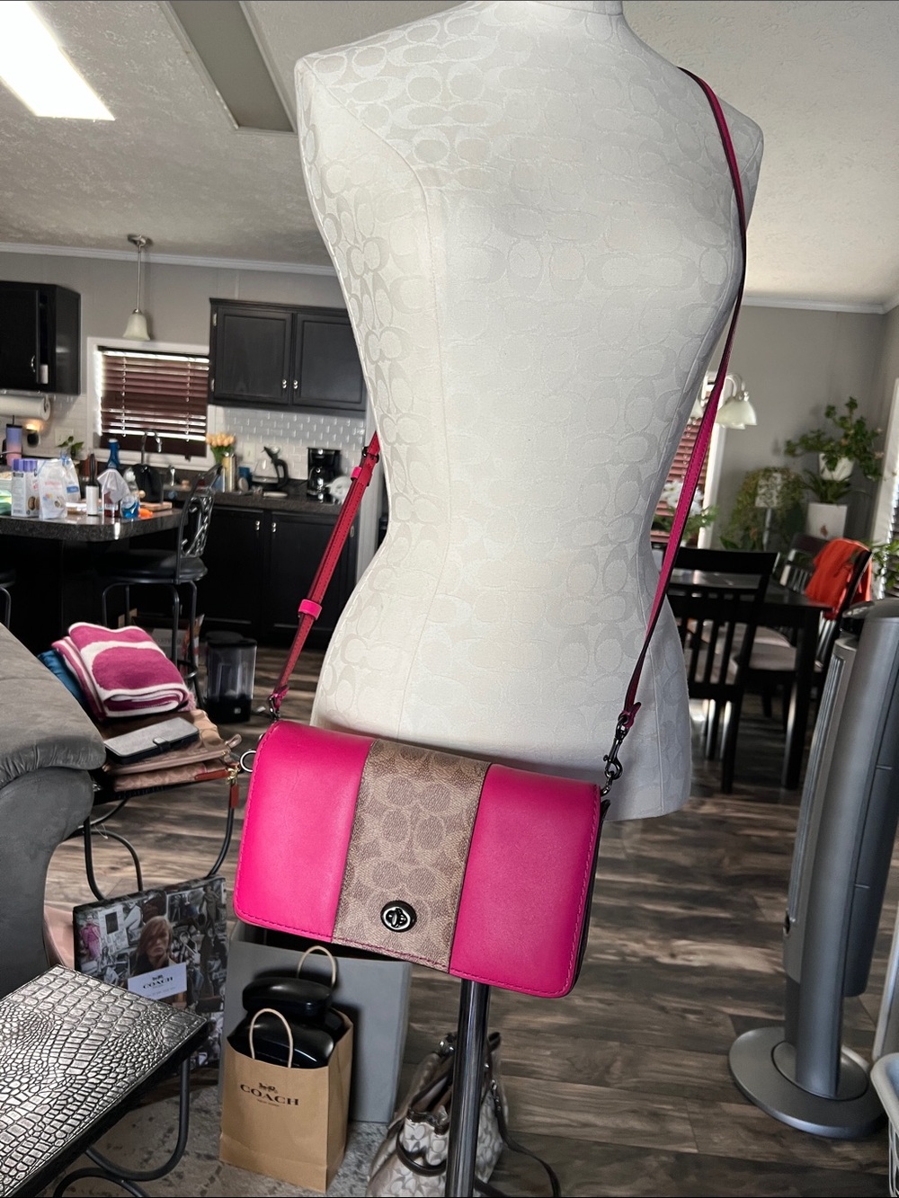 Coach Pink and Signature color block Dinky